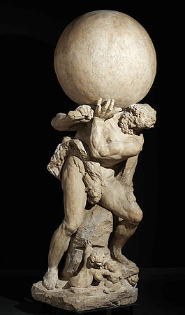 Herkules mit dem Himmelsgewölbe, Gipsabguss, Original Balthasar Permoser Herkules mit dem Himmelsgewölbe, Gipsabgus, Original Balthasar Permoser